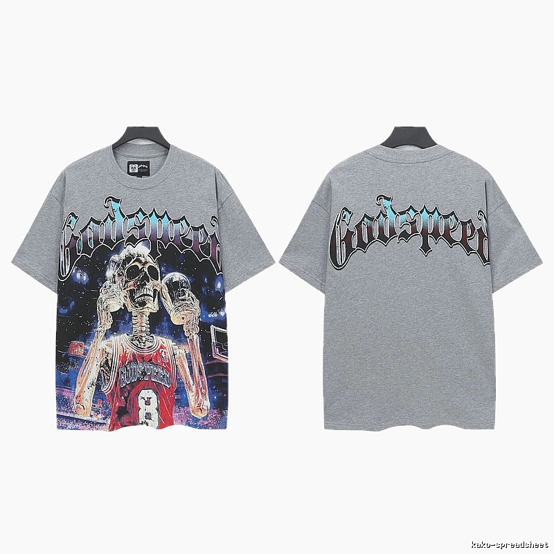 Godspeed Skull Street Basketball Style Grey T-Shirt