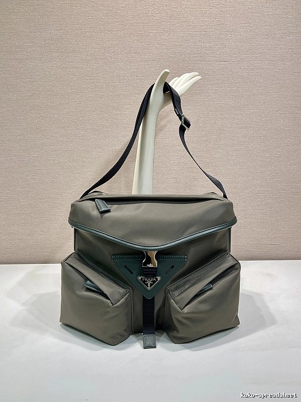 Gray Geometric Shoulder Bag Prada Shoulder Bag for Daily Rotation