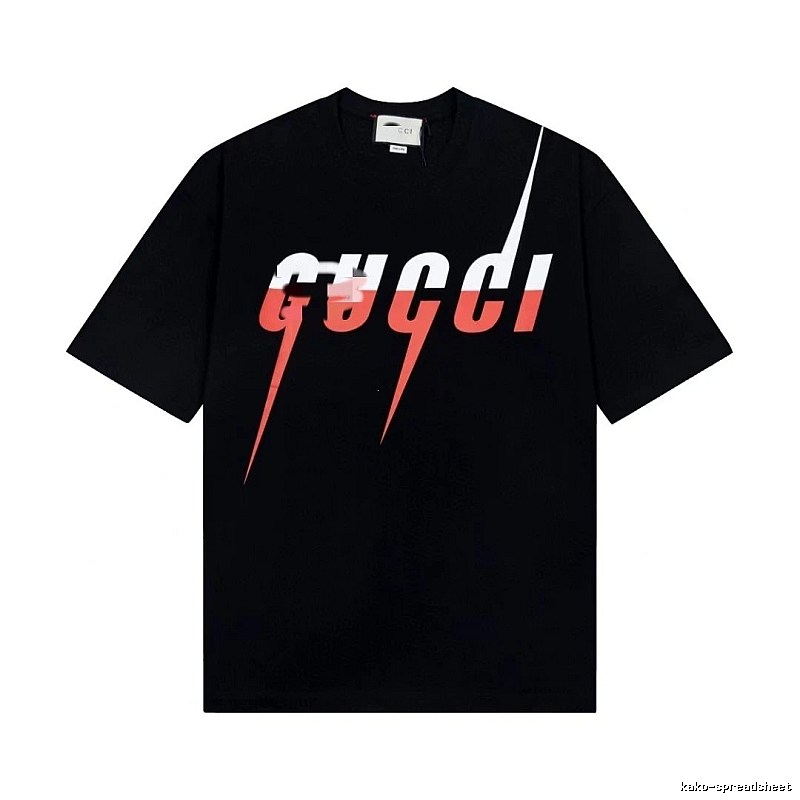 Gucci Lightning Print Trendy Style Black T-Shirt