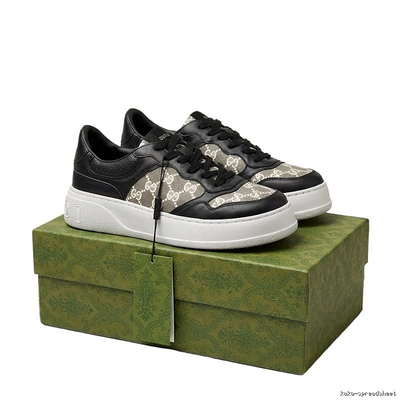 Gucci retro black and grey sports shoes