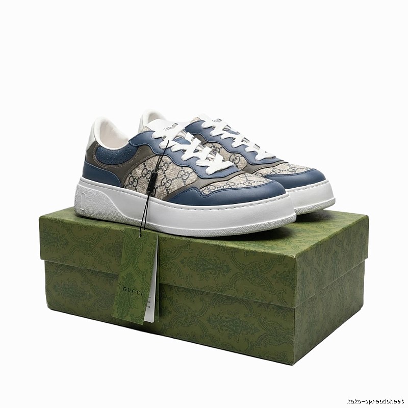 Gucci retro-style blue-gray sports shoes