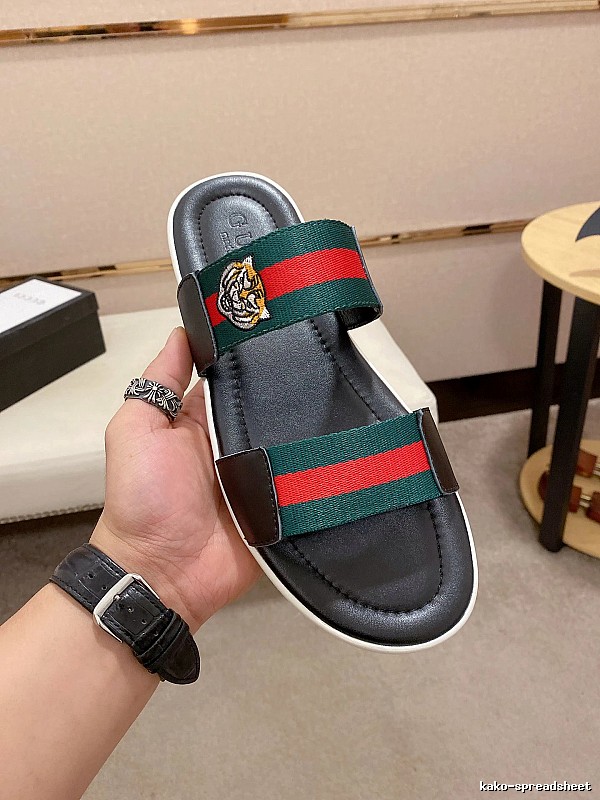Gucci Tiger Head Embroidered Color-block Casual Slides