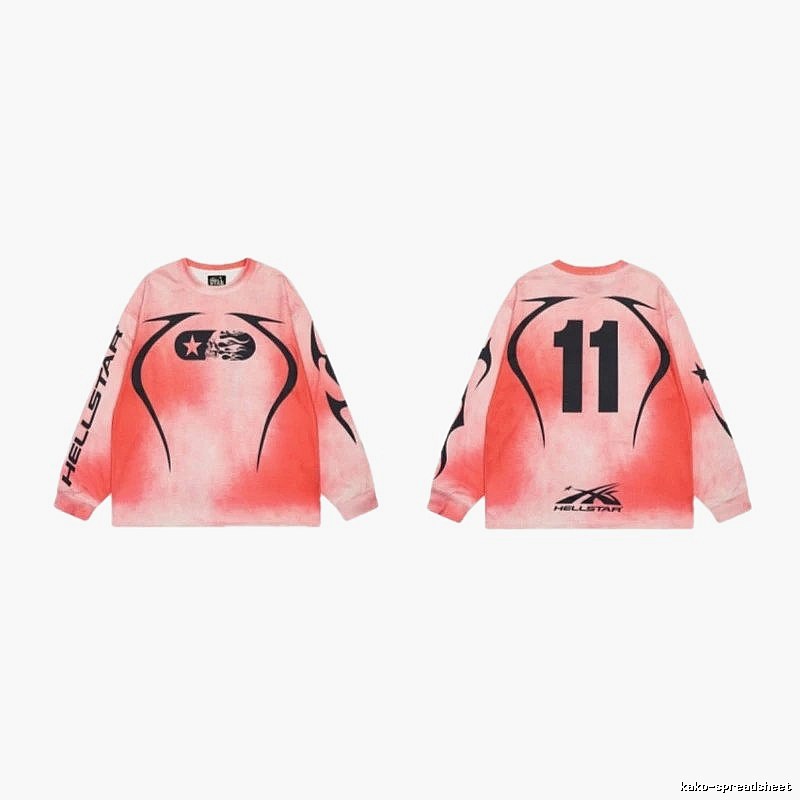 Hellstar 11 Street Style Gradient Pink Long-sleeve T-shirt