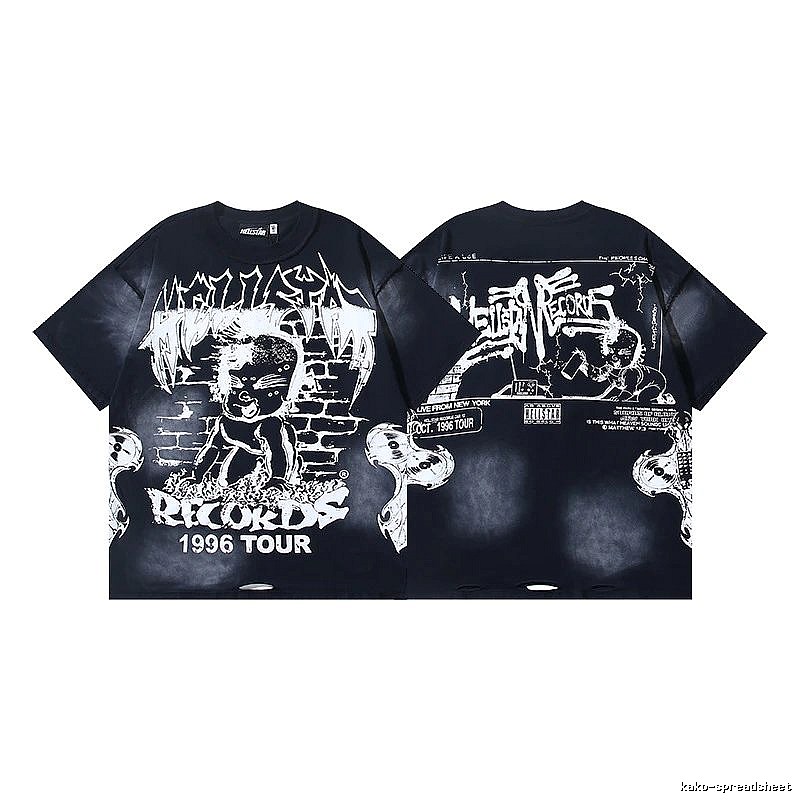 Hellstar 1996 Tour Dark Graffiti Distressed Black T-shirt