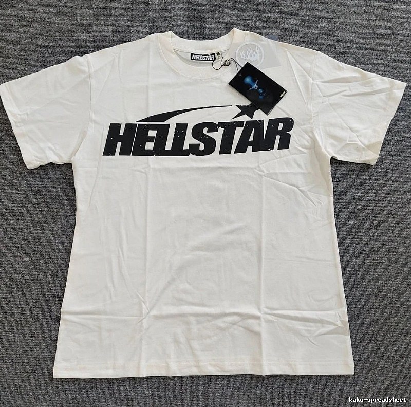 Hellstar Letter Print Street Style Off-white T-Shirt