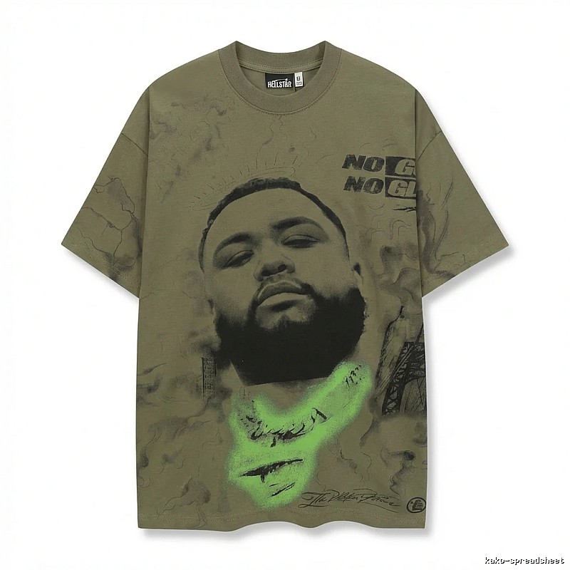 Hellstar Retro Style Olive Green T-shirt