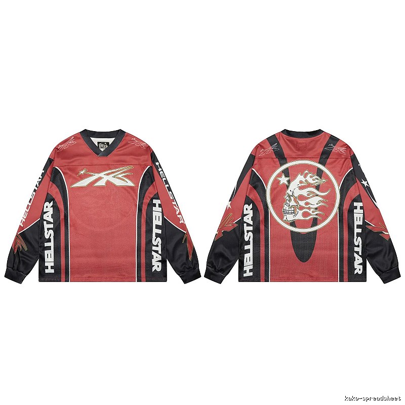 Hellstar Skull Street Style Red and Black Jersey