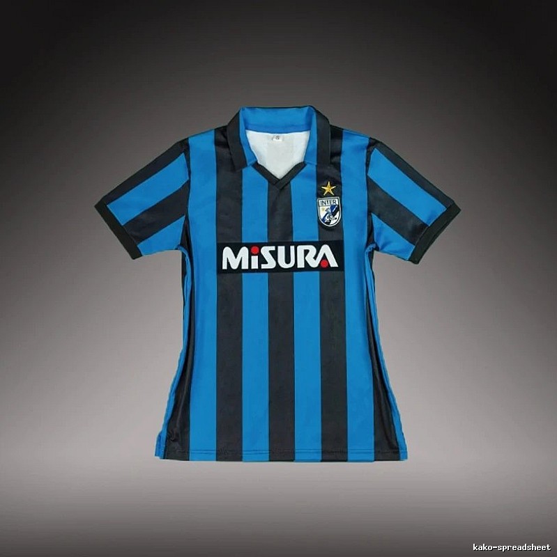 Inter Milan Casual Brehme #3 soccer jersey Blue Black Striped for Streetwear Looks