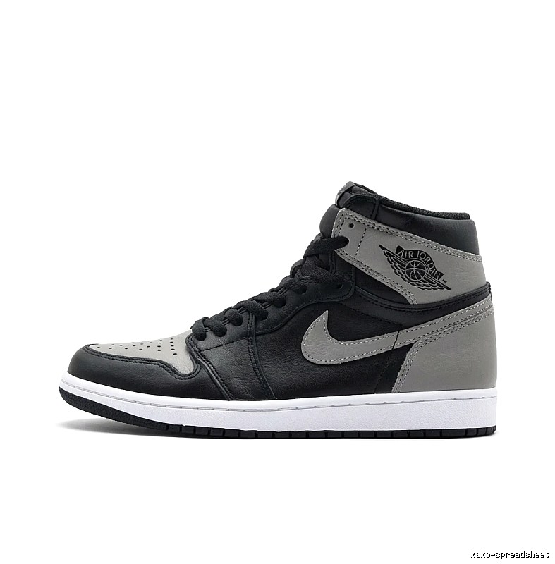 Jordan AJ1 High-Top Black and Grey Athletic Shoes