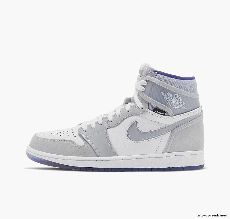 Jordan AJ1 High-Top Grey and White Trendy Sneakers