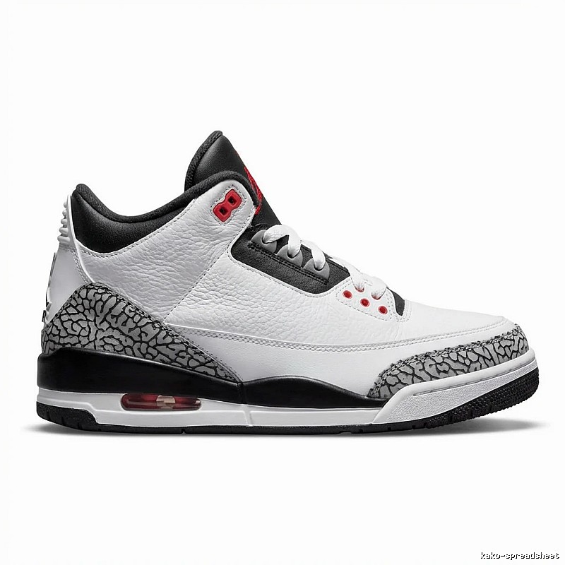 Jordan AJ3 black and white retro style sneakers