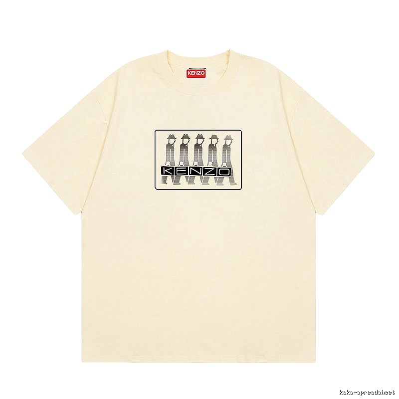 KENZO Character Print Casual Style Beige T-shirt