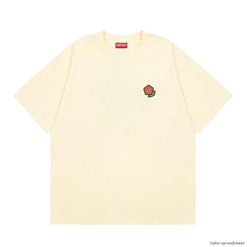 KENZO Embroidered Little Flower Casual Style Off-white T-shirt