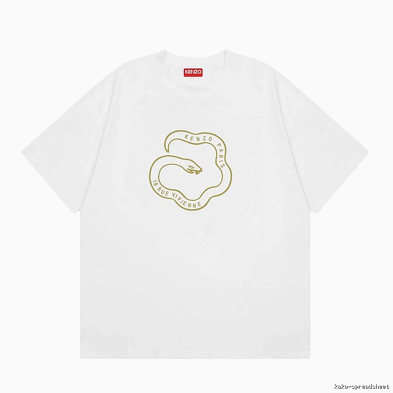 KENZO Spirit Snake Print Casual Style White T-Shirt