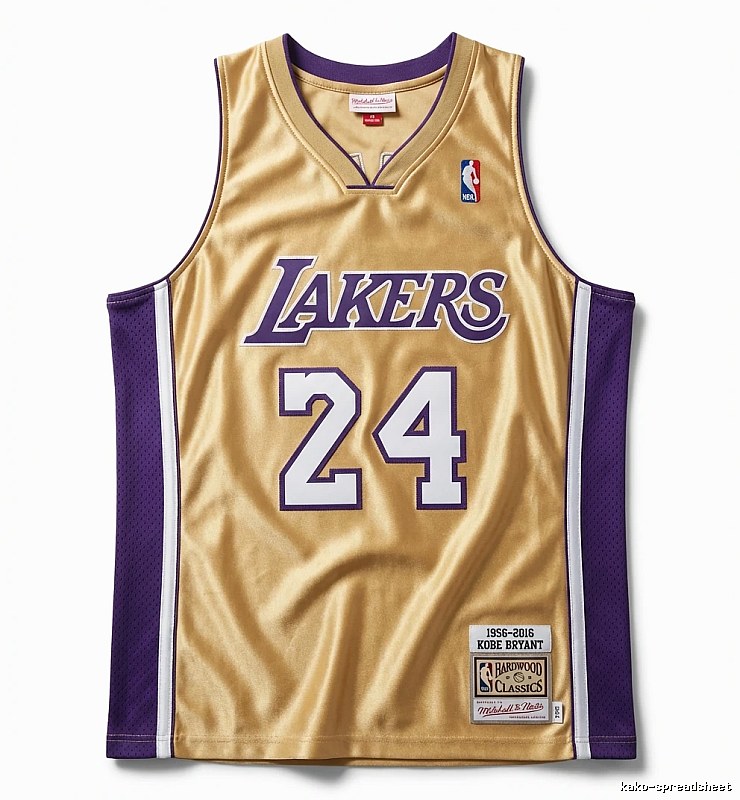 Kobe Lakers retro gold and purple jersey