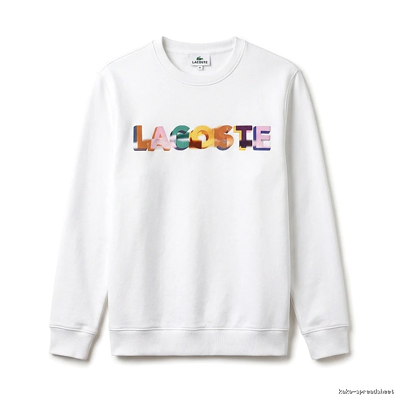 Lacoste Colorful Letter Style White Sweatshirt