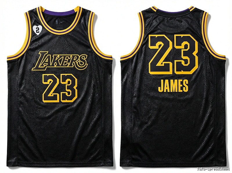 Lakers LBJ retro-style black jersey