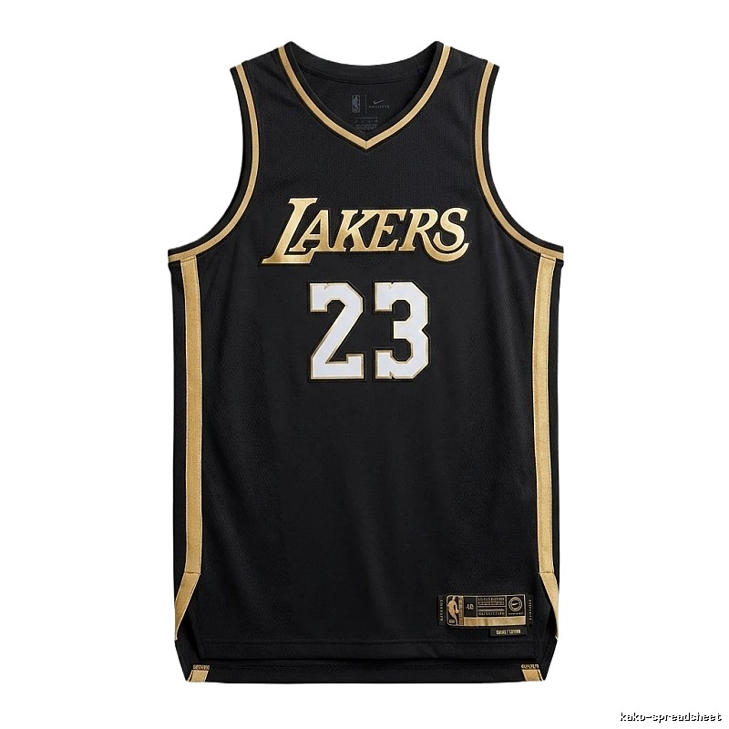 LBJ Lakers black and gold basketball uniform