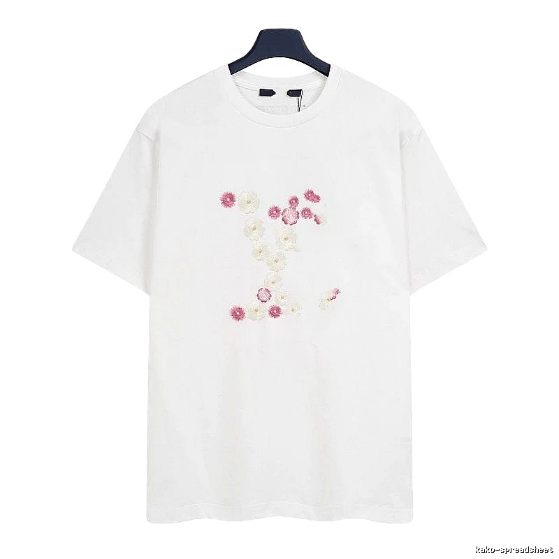Louis Vuitton Floral Embroidered Casual White T-Shirt