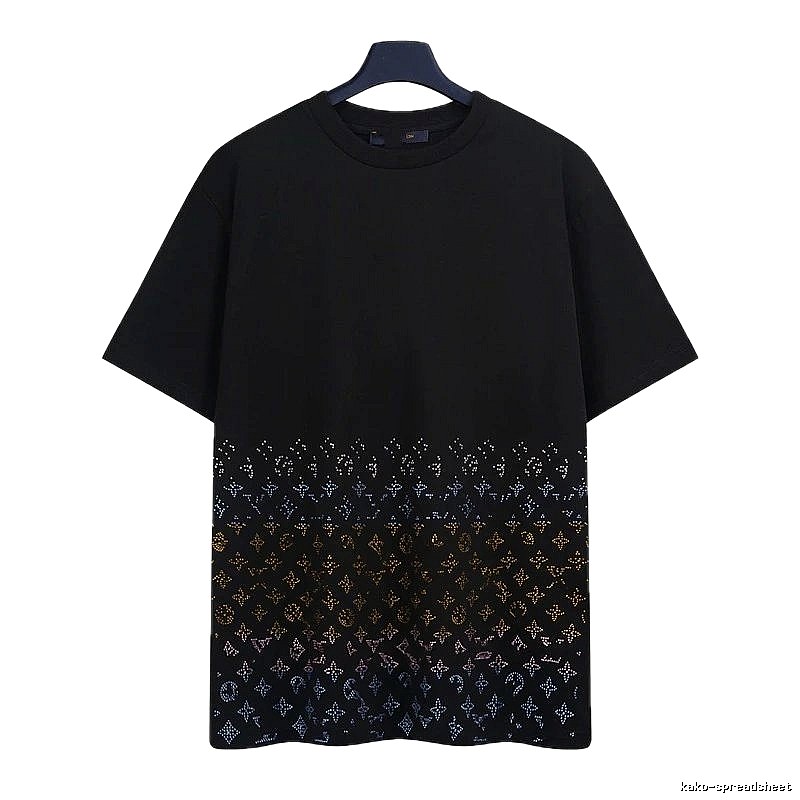 Louis Vuitton Gradient Monogram Street-style Black T-Shirt