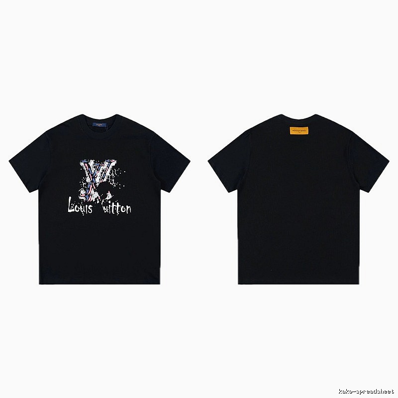 Louis Vuitton Graffiti Street Style Black T-shirt