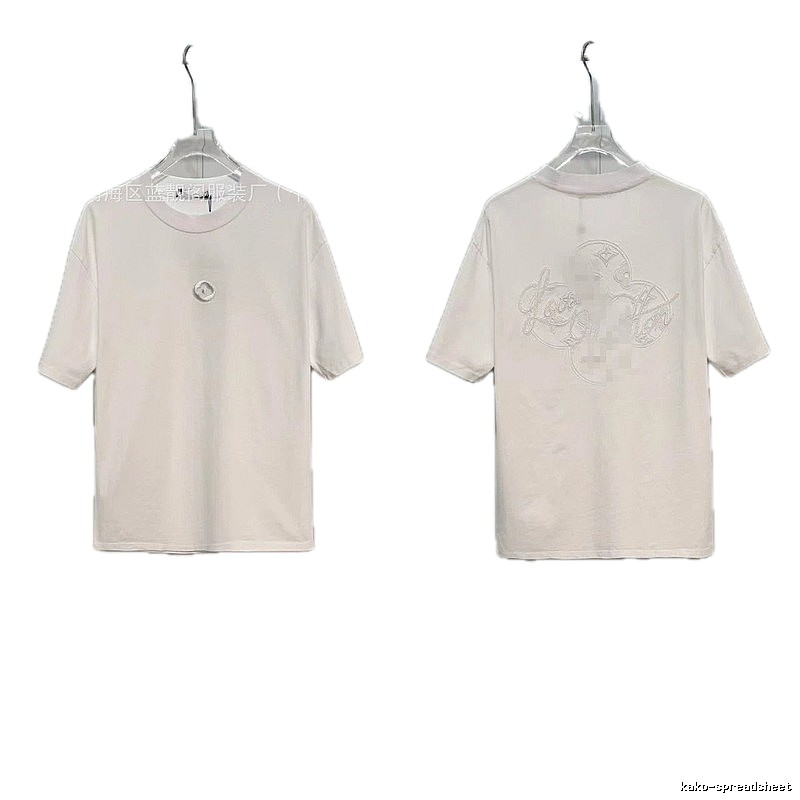 Louis Vuitton Monogram Embroidered Trendy Style White T-Shirt
