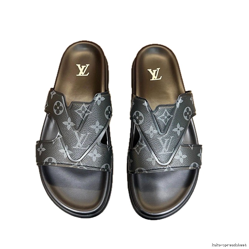 Louis Vuitton Monogram Trendy Style Black Slides