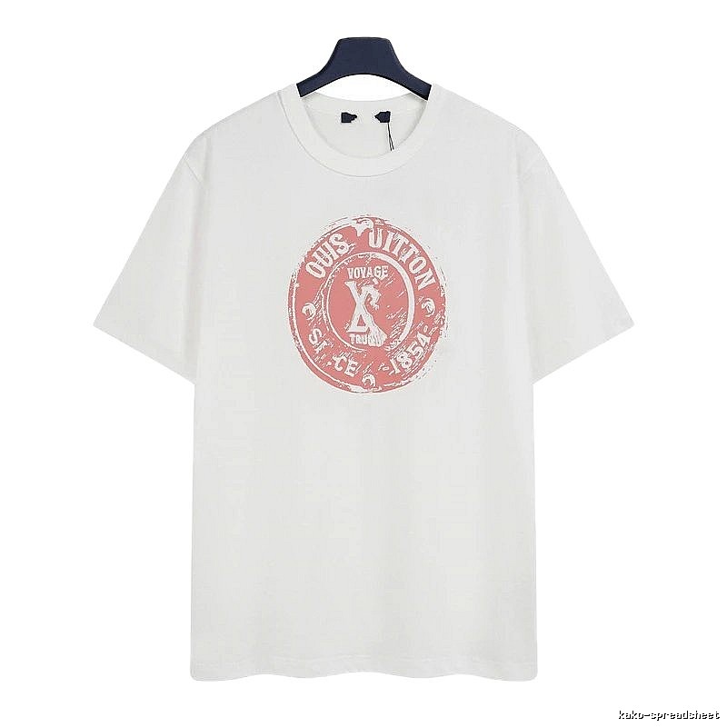 Louis Vuitton Vintage-style White T-Shirt with Stamp
