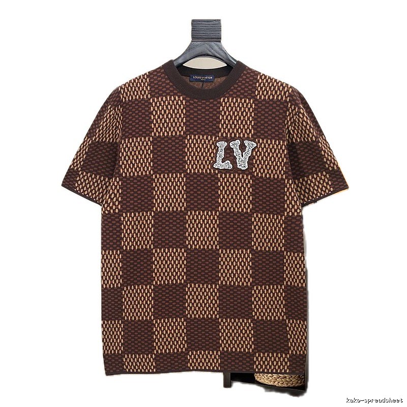 LV Checkered Fashion Short-sleeve Shirt