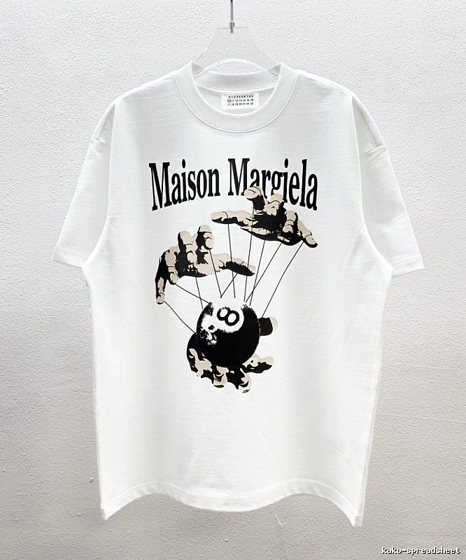 Maison Margiela Black 8 Print Street Style White T-Shirt