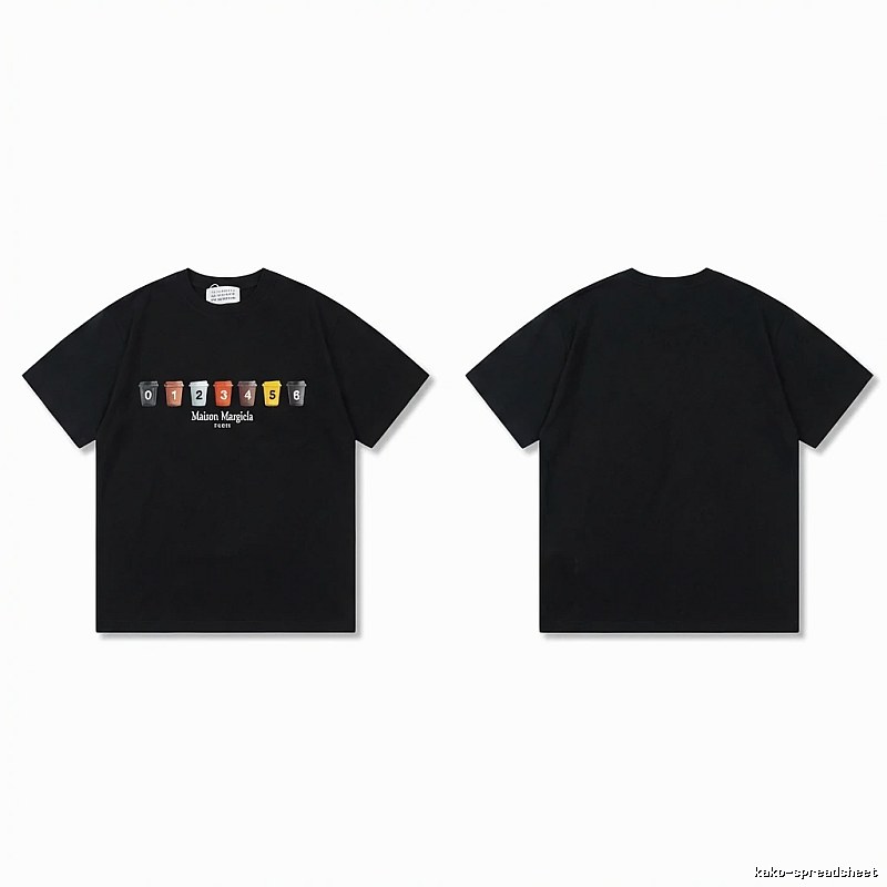 Maison Margiela digital print style black T-shirt