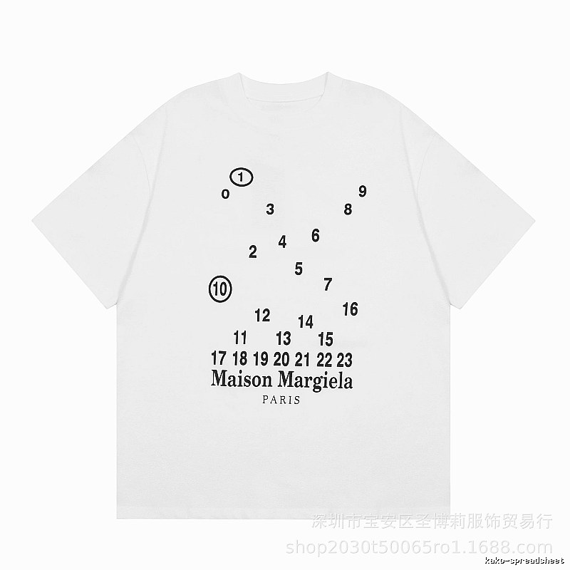Maison Margiela Digital Print Trendy Cool Style White T-Shirt