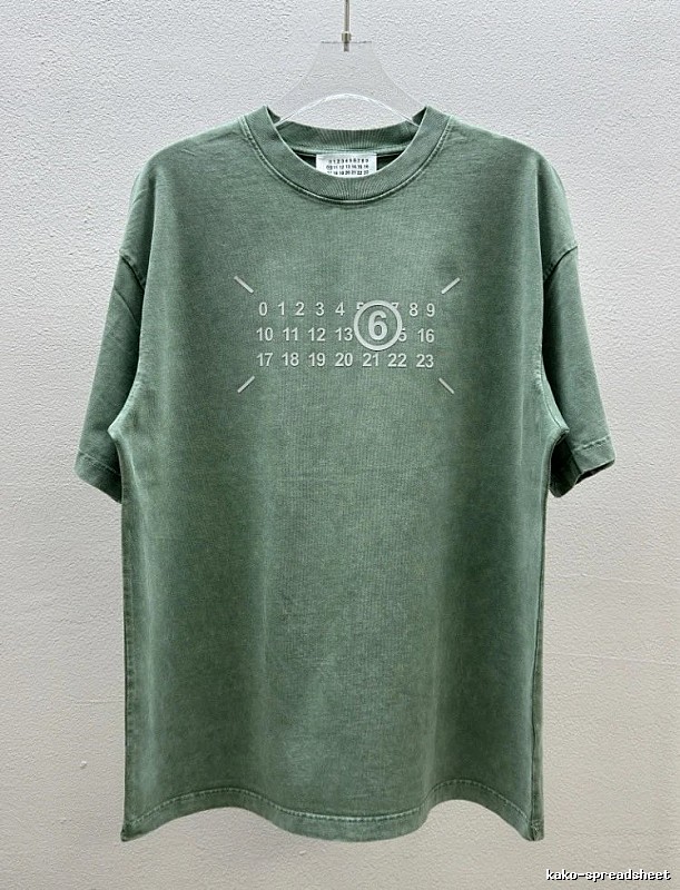 Maison Margiela MM6 Distressed Vintage Grey-green Short-sleeve T-shirt