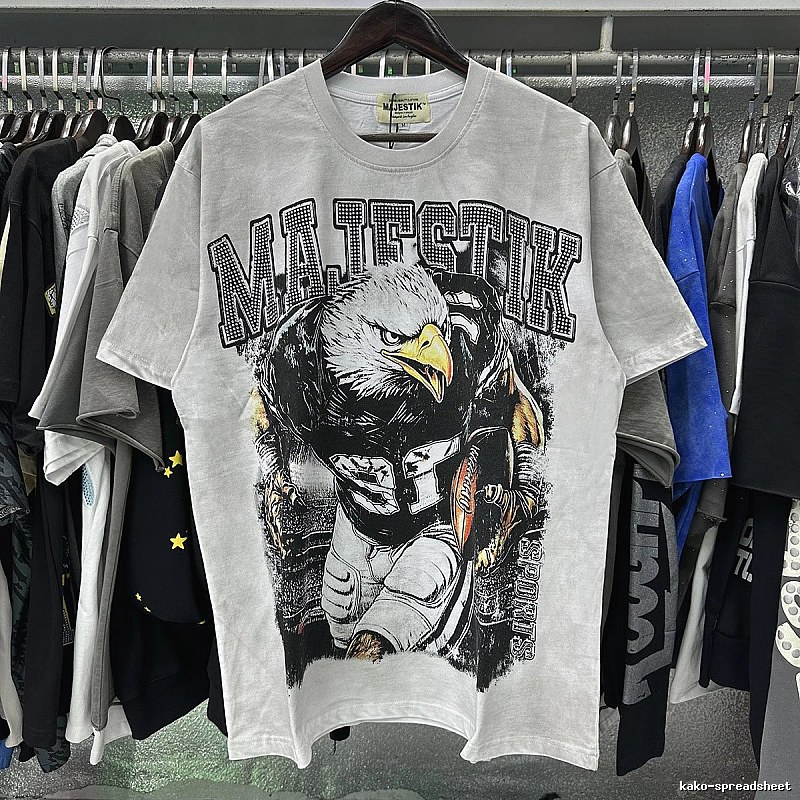MAJESTIK Rugby Street Style Distressed White T-Shirt