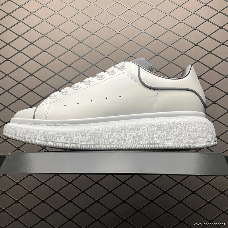 McQueen Oversized Sneakers in White and Black, Finished with Raised Sole Edge