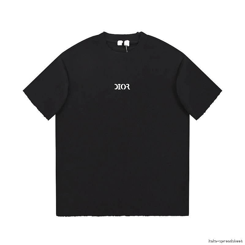 Minimalist Black Short-sleeve T-shirt with Dior Lettering