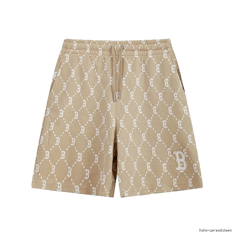 MLB checkered casual khaki shorts