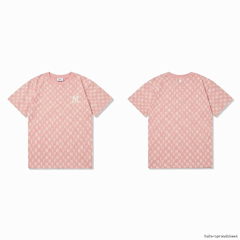 MLB full - print style pink T - shirt