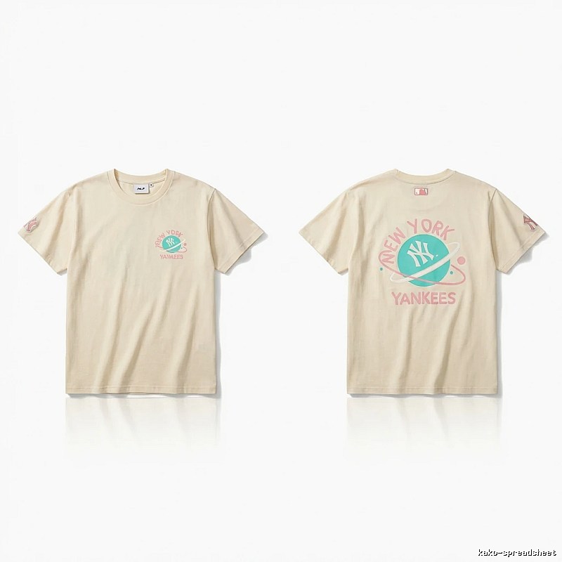 MLB New York Yankees trendy brand beige T-shirt