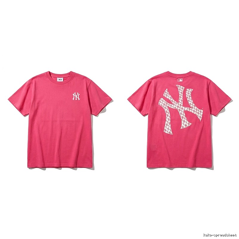 MLB Trendy Brand Print Style Rose Red T-shirt