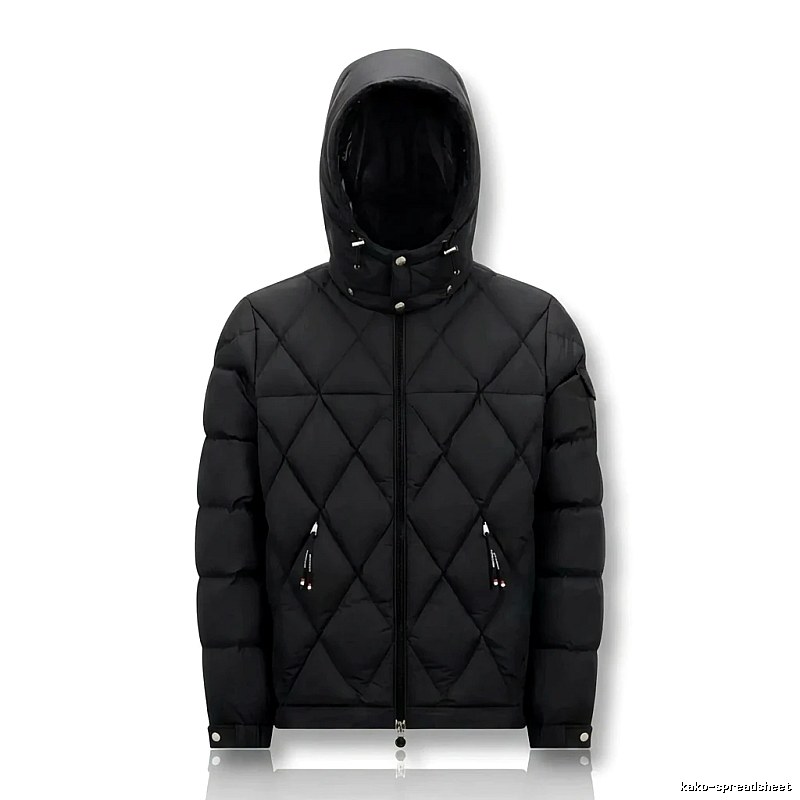 Moncler diamond-check trendy and cool style black down jacket