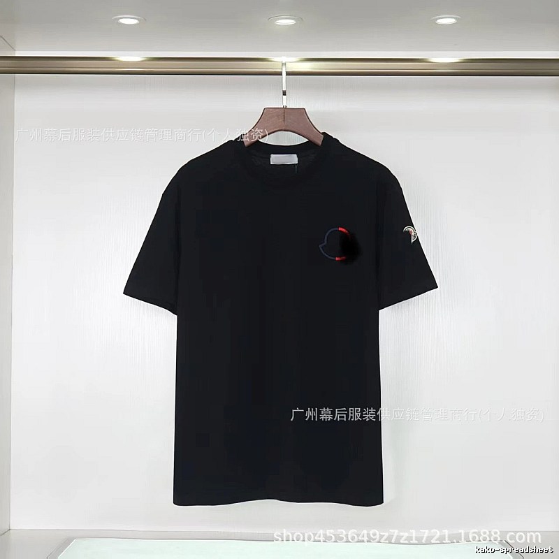 Moncler Embroidered Casual Black Short-sleeve T-shirt