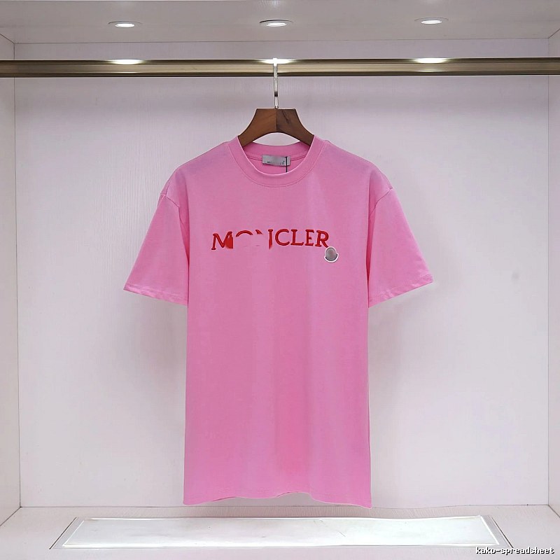 Moncler Embroidered Casual-style Pink T-Shirt