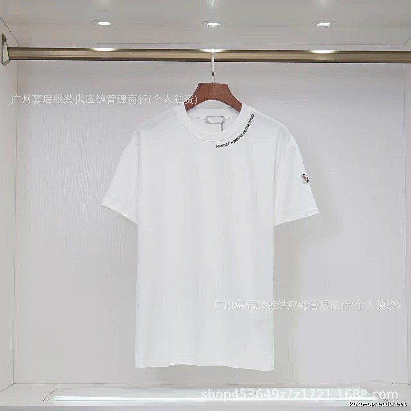 Moncler Embroidered Casual Style White Short-sleeve T-shirt
