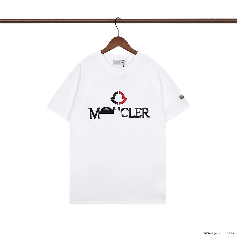 Moncler Embroidered Casual Style White T-Shirt