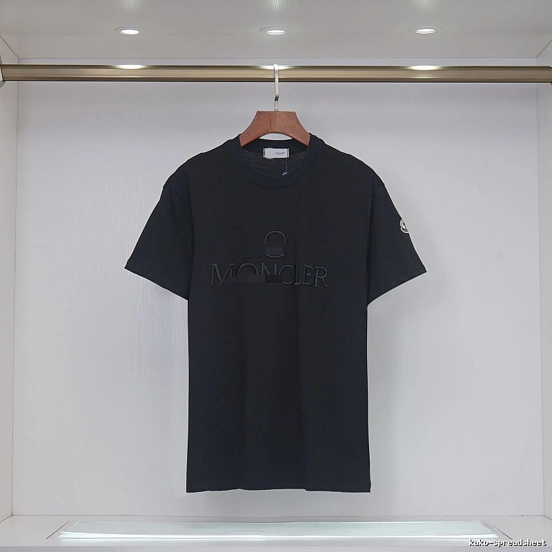 Moncler Embroidered Minimalist Style Black T-Shirt