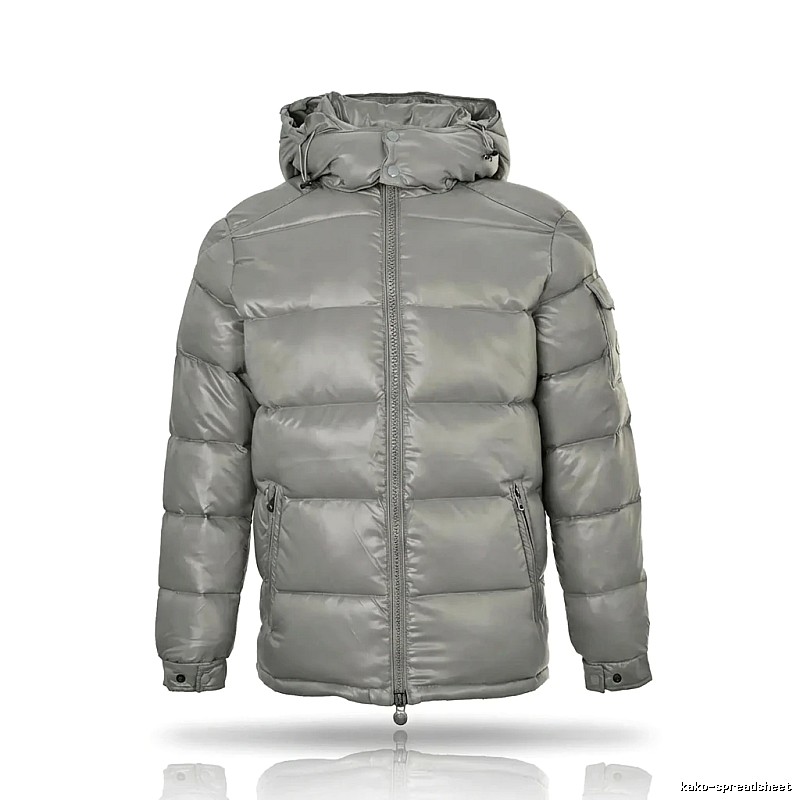 Moncler hooded fashionable grey down jacket