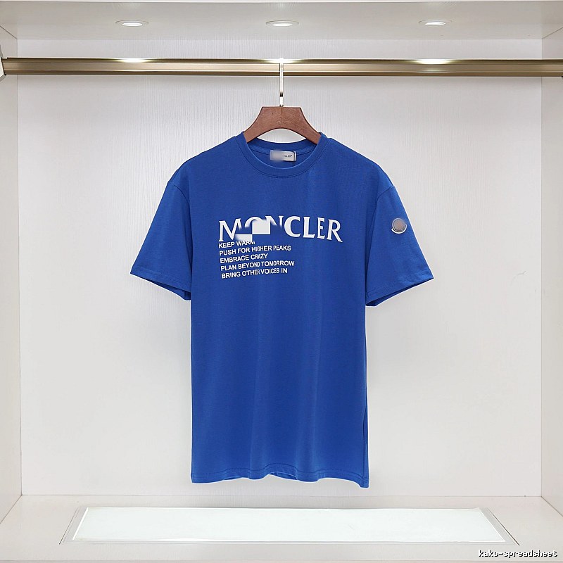 Moncler Letter Print Casual Blue Short-sleeve T-shirt