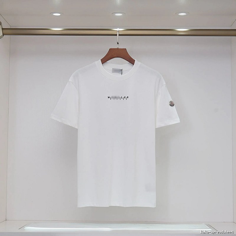 Moncler Letter Print Minimalist Style White T-Shirt