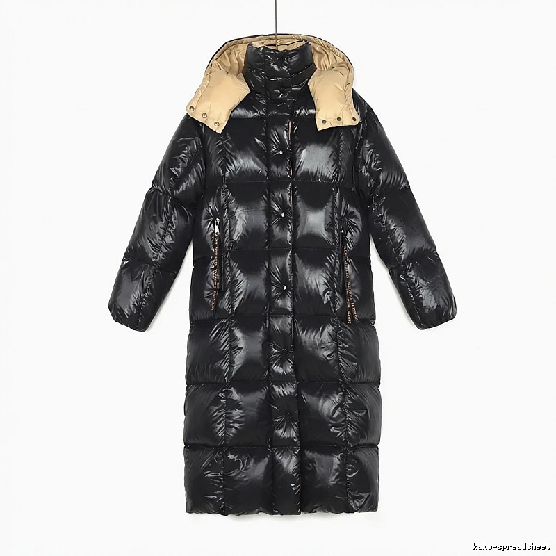Moncler long black down jacket